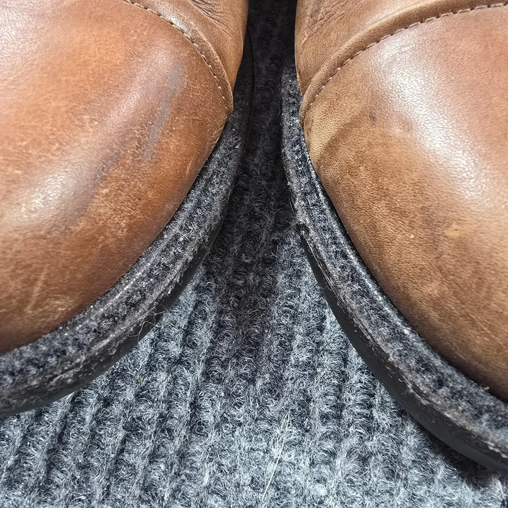 Johnston & Murphy Shoes Mens Size 10 Brown‎ Cap Toe Derby Dress Leather Italy
